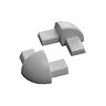 Tile Rite 12mm Grey PVC Tile Trim Corners (Pair)  Profile Large Image