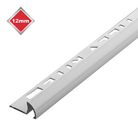 Tile Rite 12mm White Ultra Shine Quadrant Tile Trim Large Image