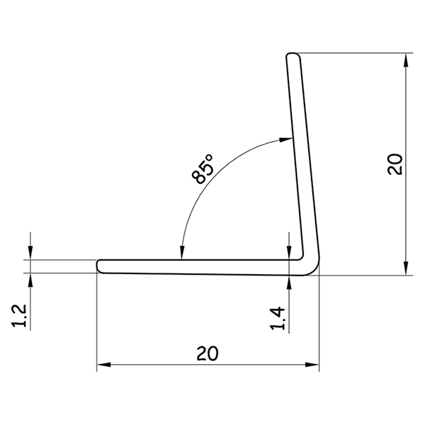 Tile Rite 20mm Black Corner Guard Tile Trim