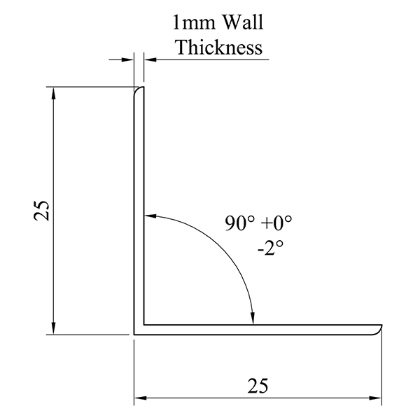 Tile Rite 25mm Black Corner Guard Tile Trim
