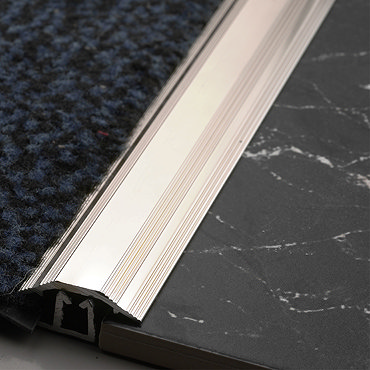 Tile Rite 2600mm Carpet to Tile Trim - Silver  Profile Large Image