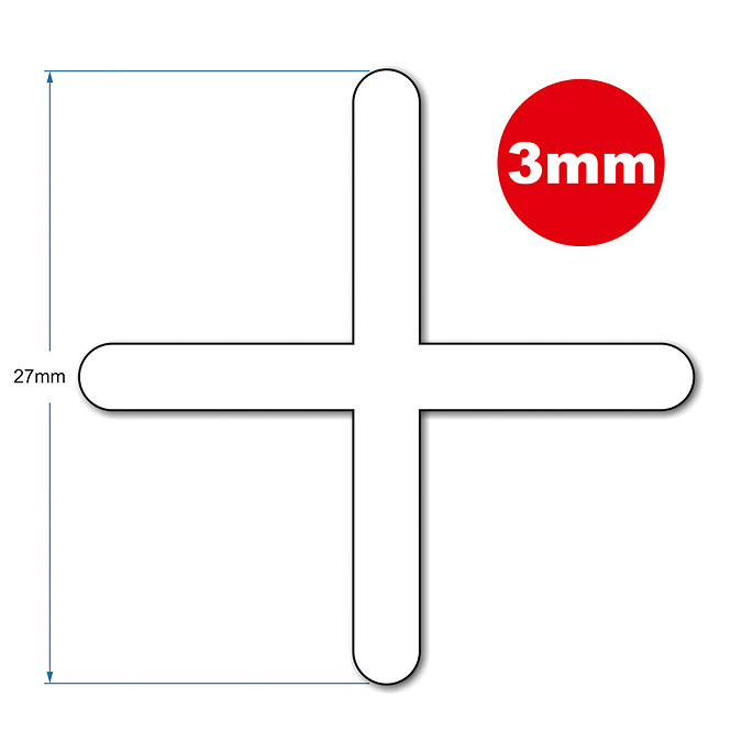 Tile Rite 3mm Long Leg Tile Spacers (Pack of 250)  Feature Large Image