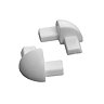 Tile Rite 9.5mm White PVC Tile Trim Corners (Pair)  Profile Large Image