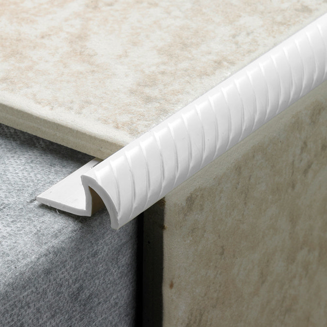 Tile Rite 9.5mm White Rope Effect PVC Tile Trim Profile Large Image
