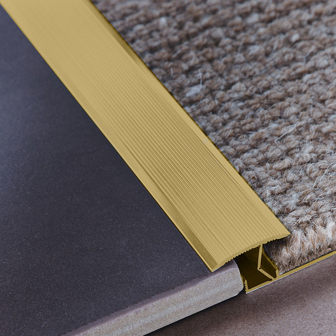 Tile Rite 910mm Carpet to Tile Threshold Strip - Gold Large Image