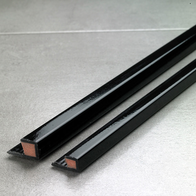 Tile Rite 6mm Black High Gloss Square Tile Trim Large Image