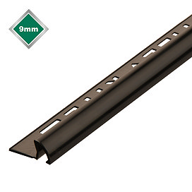 Tile Rite 9mm Black Ultra Shine Quadrant Tile Trim Large Image