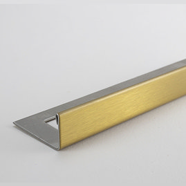 Tile Rite Boutique 10mm Brushed Gold L-Shape Metal Tile Trim