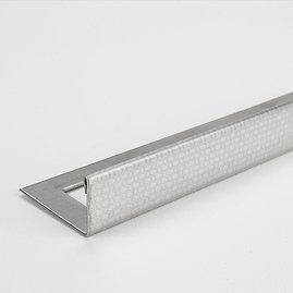 Tile Rite Boutique 10mm Embossed Silver L-Shape Metal Tile Trim - 2.5m Length