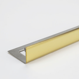 Tile Rite Boutique 10mm Bright Gold L-Shape Metal Tile Trim Large Image