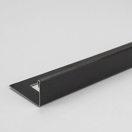 Tile Rite Boutique 10mm Brushed Black L-Shape Metal Tile Trim Large Image