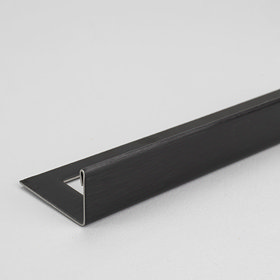 Tile Rite Boutique 10mm Brushed Black L-Shape Metal Tile Trim Large Image
