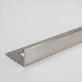 Tile Rite Boutique 12mm Brushed Silver L-Shape Metal Tile Trim