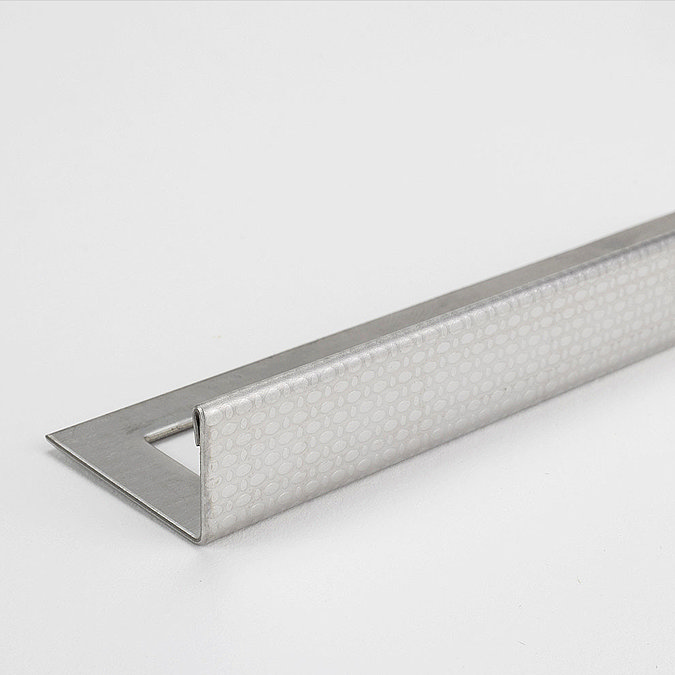 Tile Rite Boutique 12mm Embossed Silver L-Shape Metal Tile Trim