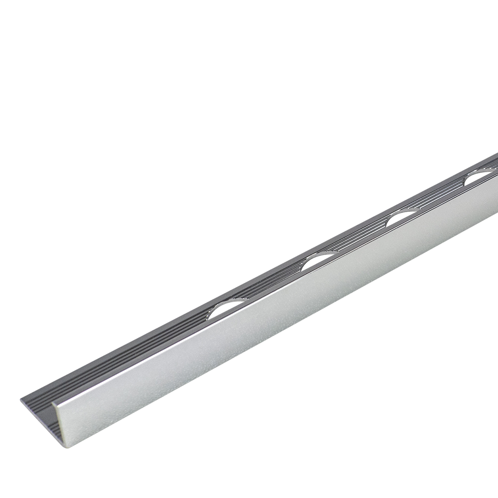 Tilebank Everyday 10mm Brushed Silver Aluminium Square Edge Tile Trim ...