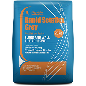 Tilemaster Adhesives - Rapid Setaflex Floor & Wall Tile Adhesive - Grey - Various Pack Sizes Large I