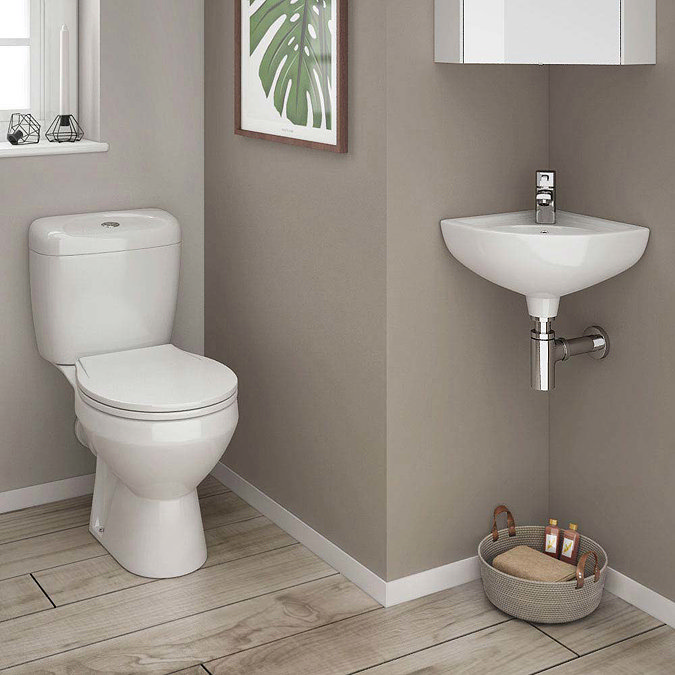 Tina Compact Cloakroom Suite inc Single Lever Basin Mixer Large Image