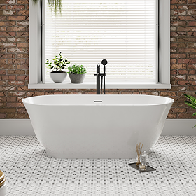 Tissington 1500 x 730 Traditional Curved Freestanding Bath - Double Ended with Waste