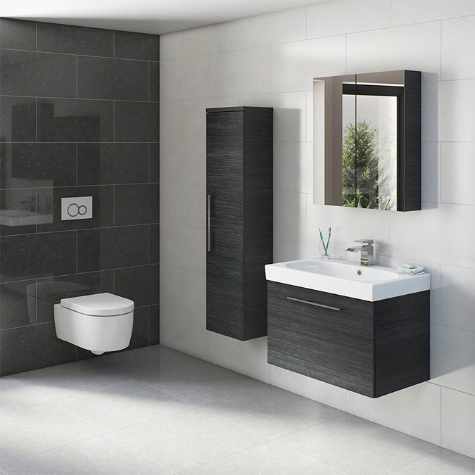 Tissino Angelo 1400mm Wall Hung Side Unit - Barossa Oak Profile Large Image
