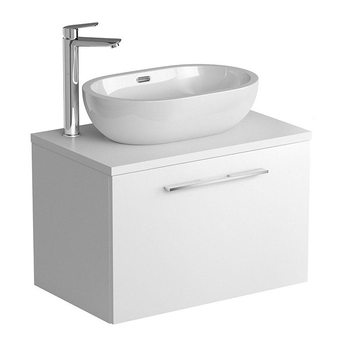 Tissino Angelo 700mm Wall Hung Unit + Countertop Basin - Gloss White Large Image