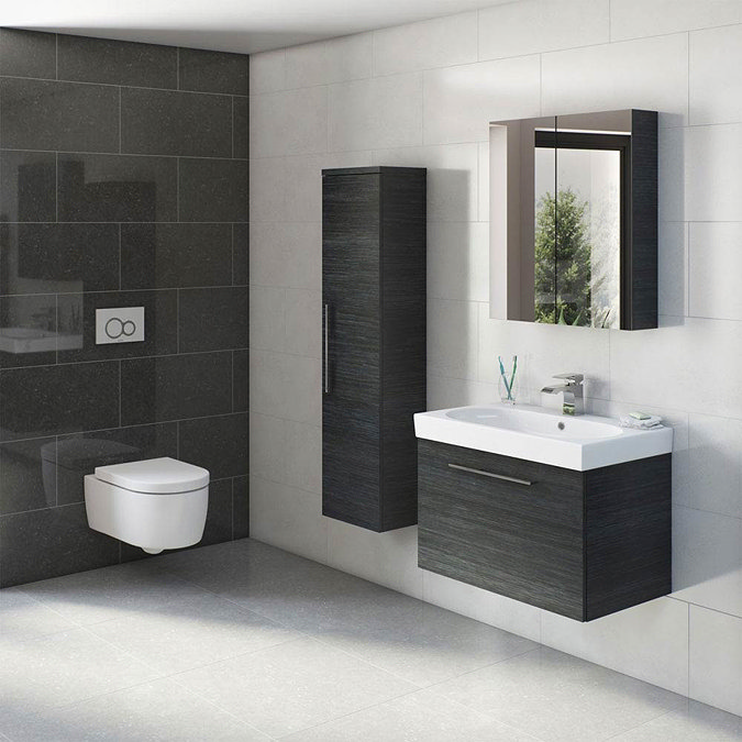 Tissino Angelo 700mm Wall Hung Washbasin Unit - Barossa Oak Profile Large Image