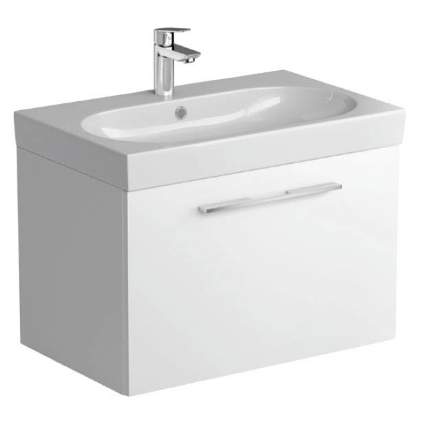 Tissino Angelo 700mm Wall Hung Washbasin Unit - Gloss White Large Image