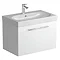 Tissino Angelo 700mm Wall Hung Washbasin Unit - Gloss White Large Image