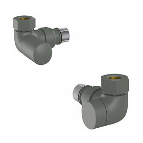 Tissino Hugo2 Double Angled Radiator Valves - Lusso Grey Large Image