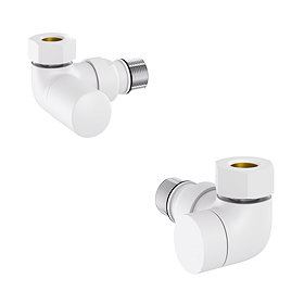 Tissino Hugo2 Double Angled Radiator Valves - Mont Blanc Large Image