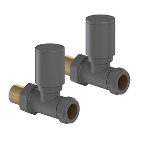 Tissino Hugo2 Straight Radiator Valves - Anthracite Large Image