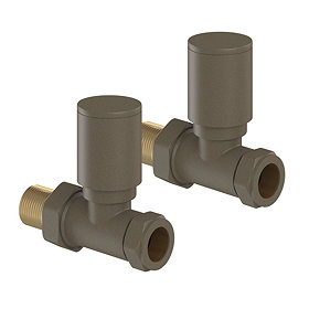 Tissino Hugo2 Straight Radiator Valves - Arabica Large Image