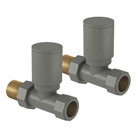 Tissino Hugo2 Straight Radiator Valves - Lusso Grey Large Image