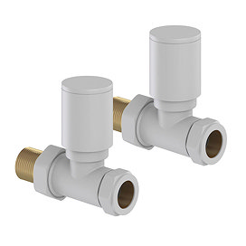 Tissino Hugo2 Straight Radiator Valves - Mont Blanc Large Image