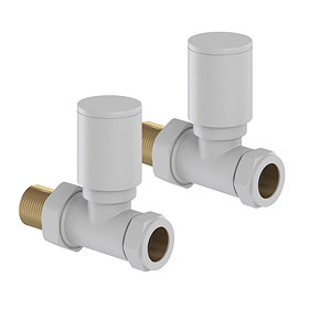 Tissino Hugo2 Straight Radiator Valves - Mont Blanc Large Image