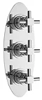Titan Concealed Thermostatic Triple Shower Valve with Oval Plate Large Image