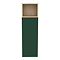 Tivoli 1200 Wall Hung Side Cabinet with Open Shelf - Forest Green and Oak