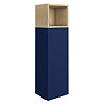 Tivoli 1200 Wall Hung Side Cabinet with Open Shelf - Ink Blue and Oak