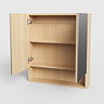 Tivoli 600 Mirrored 2-Door Cabinet with Open Shelf - Oak