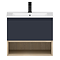 Tivoli 600 Wall Hung Vanity Unit with Open Shelf - Charcoal and Oak