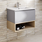 Tivoli 600 Wall Hung Vanity Unit with Open Shelf - Dove Grey and Oak
