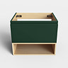 Tivoli 600 Wall Hung Vanity Unit with Open Shelf - Forest Green and Oak