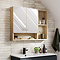 Tivoli 900 Mirrored 2 Door Cabinet with Open Shelving - Oak