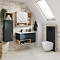 Tivoli 900 Wall Hung Vanity Unit with Open Shelf - Charcoal and Oak