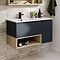 Tivoli 900 Wall Hung Vanity Unit with Open Shelf - Charcoal and Oak