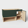 Tivoli 900 Wall Hung Vanity Unit with Open Shelf - Forest Green and Oak