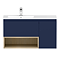 Tivoli 900 Wall Hung Vanity Unit with Open Shelf - Ink Blue and Oak