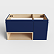 Tivoli 900 Wall Hung Vanity Unit with Open Shelf - Ink Blue and Oak