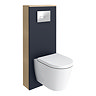 Tivoli Charcoal and Oak Bathroom Set - 600 Wall Hung Vanity Unit & Tall WC Toilet Unit