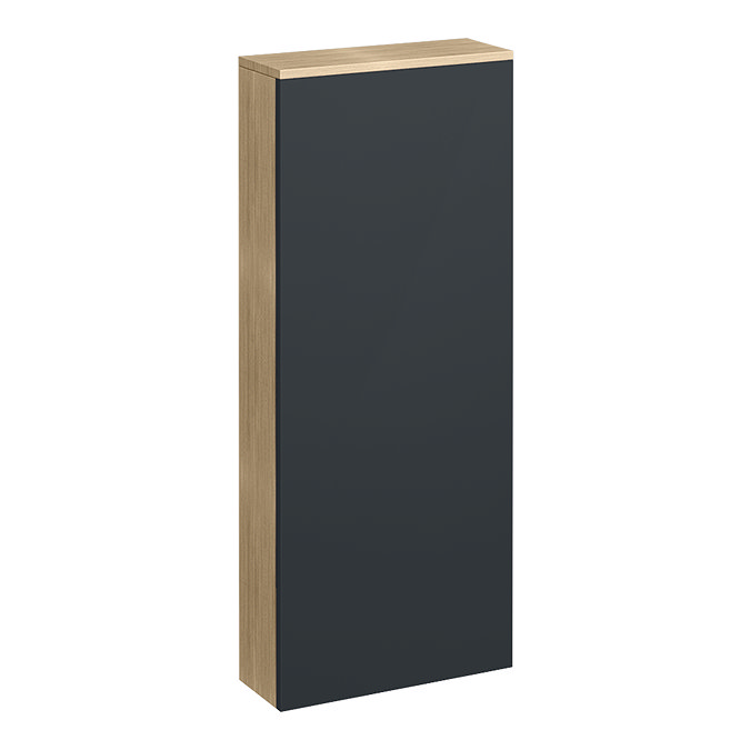 Tivoli Charcoal and Oak Bathroom Set - 600 Wall Hung Vanity Unit & Tall WC Toilet Unit