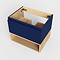 Tivoli Ink Blue and Oak Bathroom Set - 600 Wall Hung Vanity Unit & Tall WC Toilet Unit
